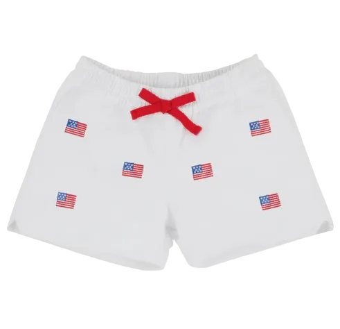 Critter Cheryl Shorts - Twill - Worth Ave White/American Flags from Anderson Parker
