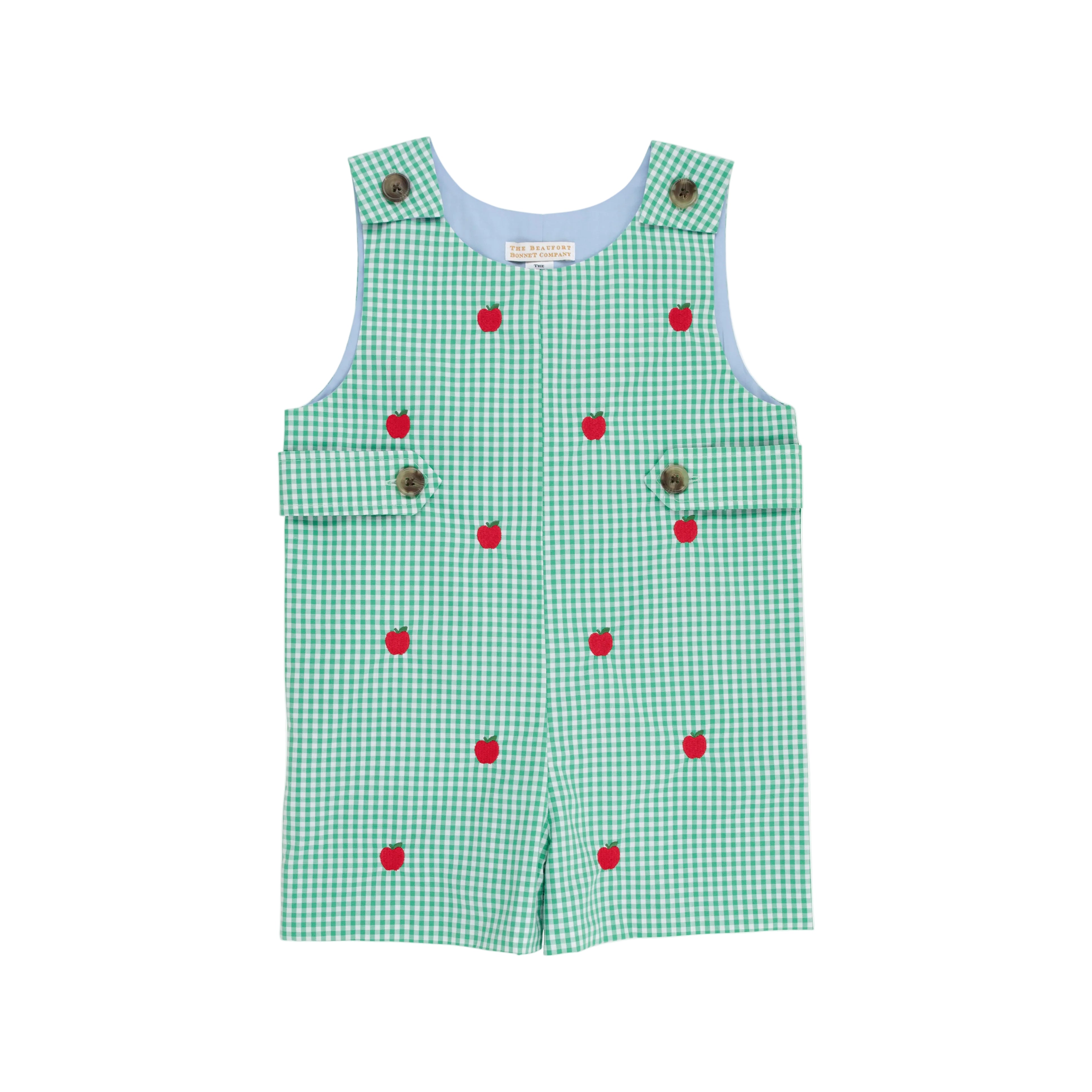Critter Jack Keene Jon Jon - Broadcloth - Gibson Island Green Mini Gingham/Beale Street Blue/Apples from Anderson Parker