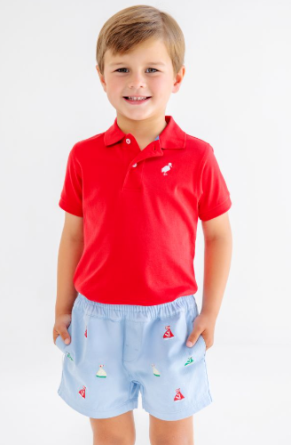 Critter Sheffield Shorts - Beale Street Blue/Sailboats from Anderson Parker