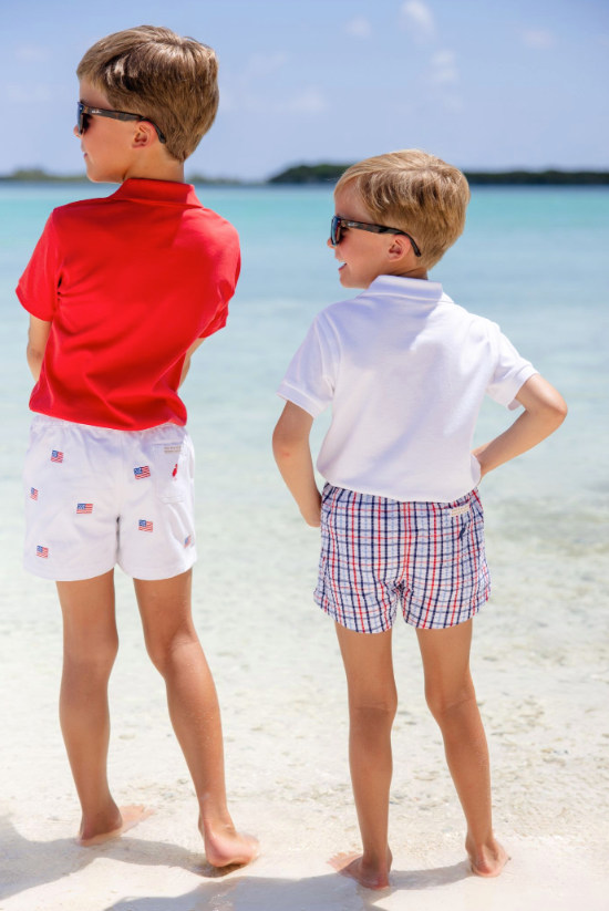 Critter Sheffield Shorts - Worth Ave White/American Flags from Anderson Parker