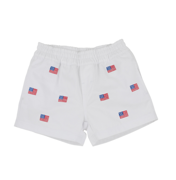 Critter Sheffield Shorts - Worth Ave White/American Flags from Anderson Parker