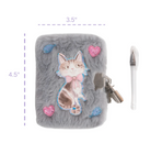 Cuddle Cat Mini Furry Journal with Pen, Lock & 2 Keys Grey from Anderson Parker