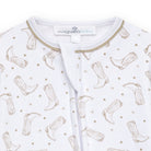 Darling Cowboy Boots Ivory Print Zip Footie from Anderson Parker