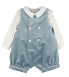 Deluxe Velvet Boy Romper - Light Blue from Anderson Parker