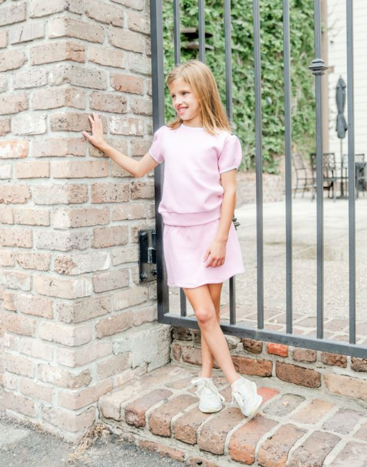 Diamond Quilt Pima Skirt Set - Pink from Anderson Parker