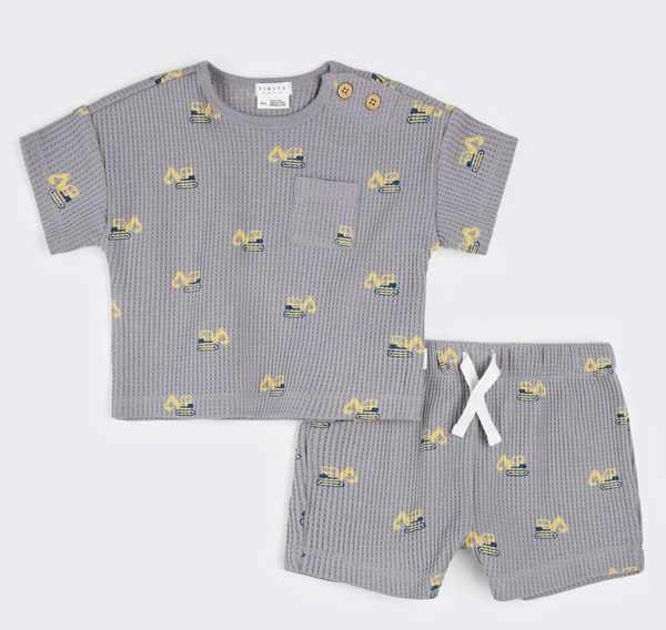 Diggers Print on Cement Short Set from Anderson Parker