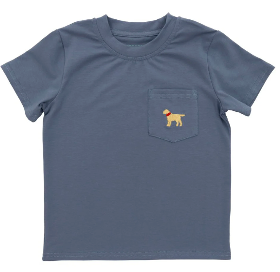 Dog Pocket Tee & Khaki Stripe Short Set from Anderson Parker