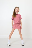 Dusty Pink Scalloped Court Short from Anderson Parker