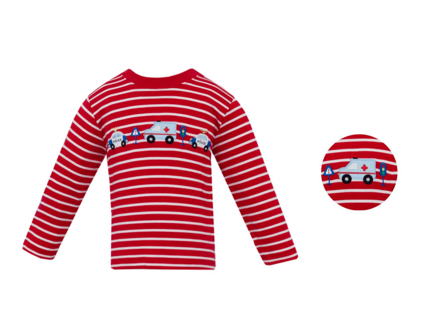 EMERGENCY CARS- Red knit stripe boy´s T-shirt from Anderson Parker