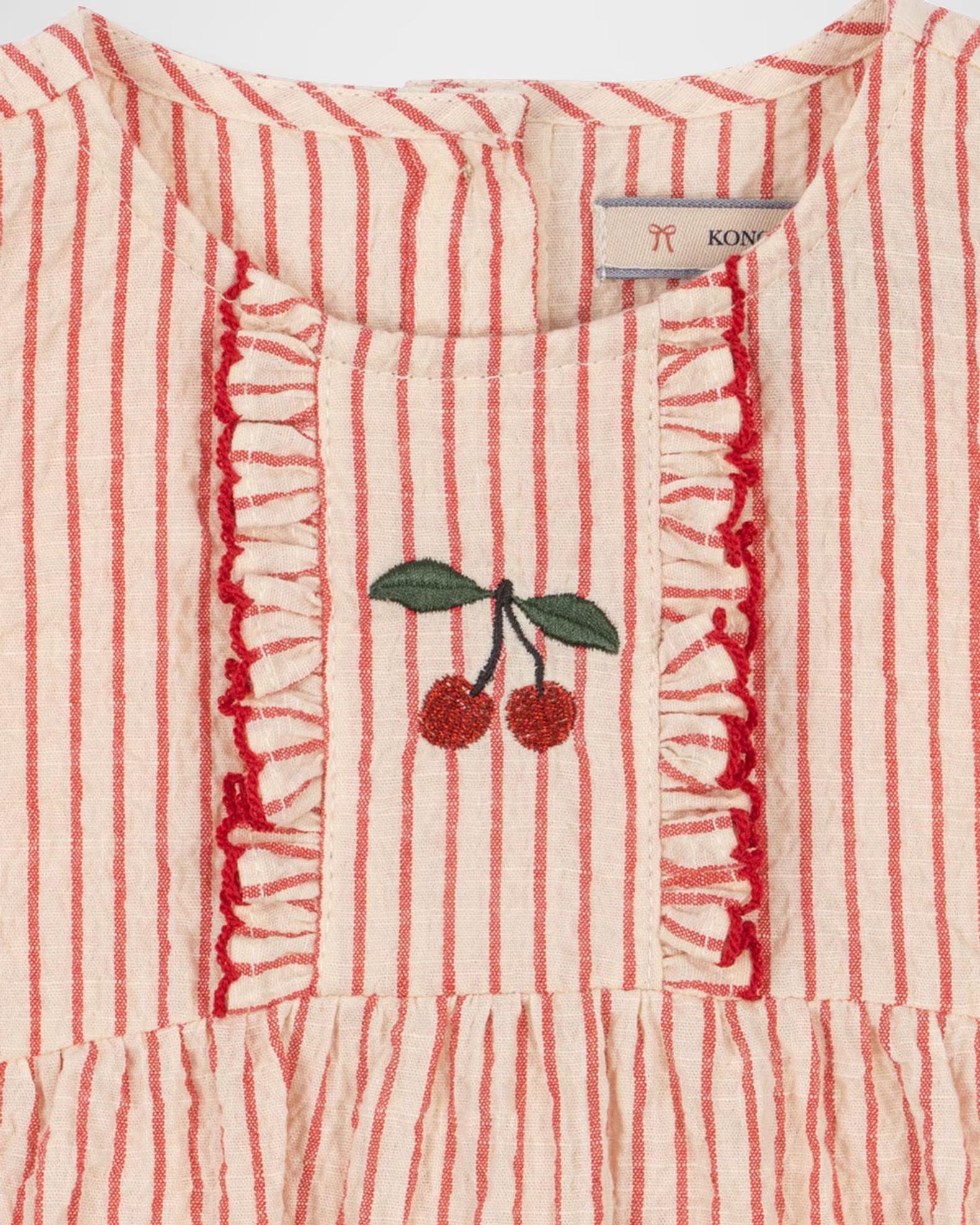 Ellie Ruffled Seersucker Romper - Amour Stripe from Anderson Parker