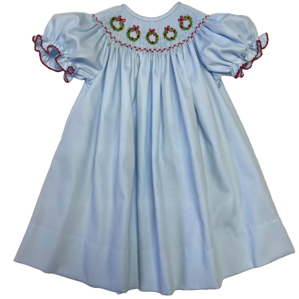Emma Smocked Wreath Bishop Dress from Anderson Parker