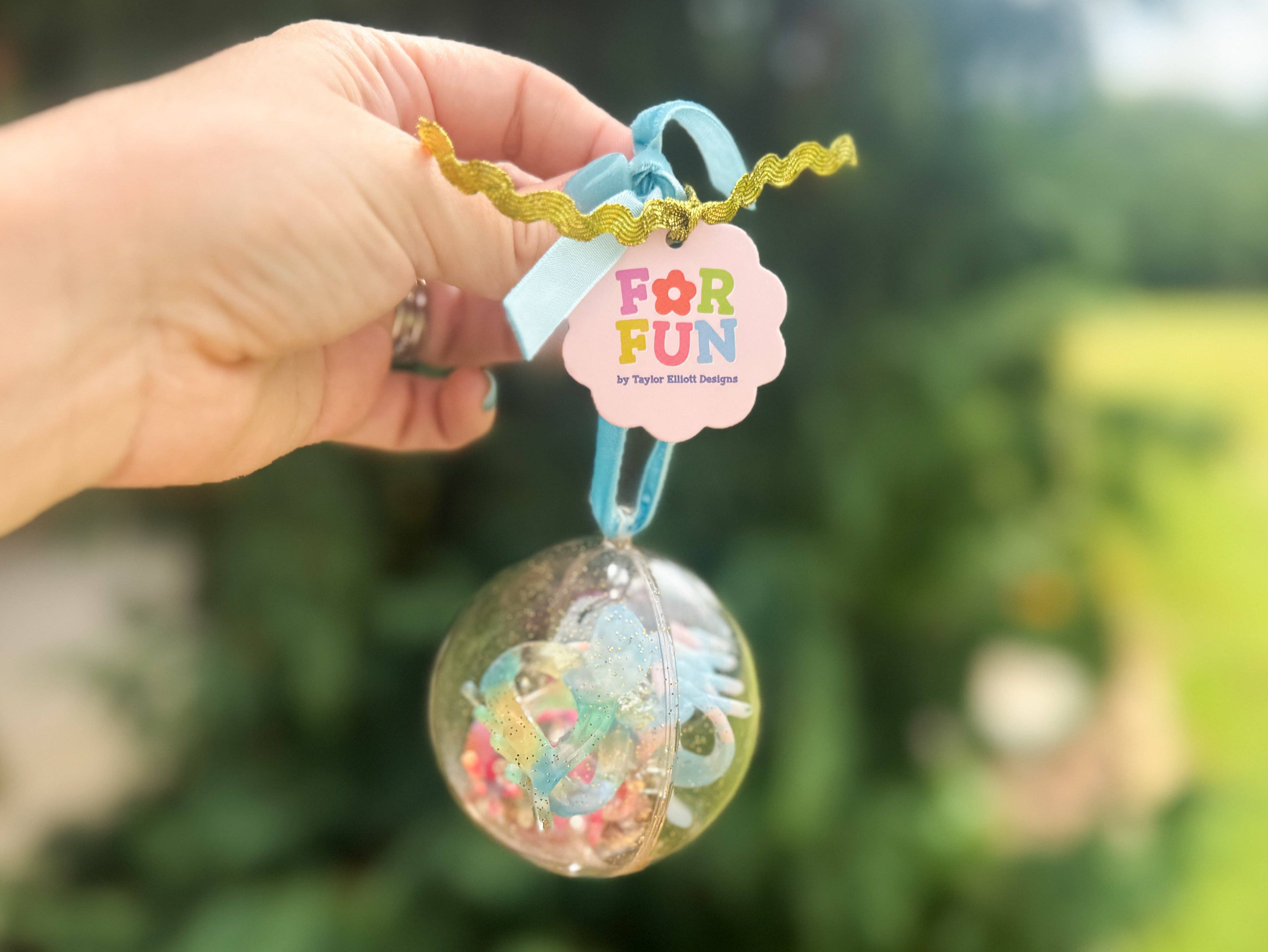 FOR FUN - Ornament w/ 3-Mini Claw Hair Clips - Asst Colors from Anderson Parker