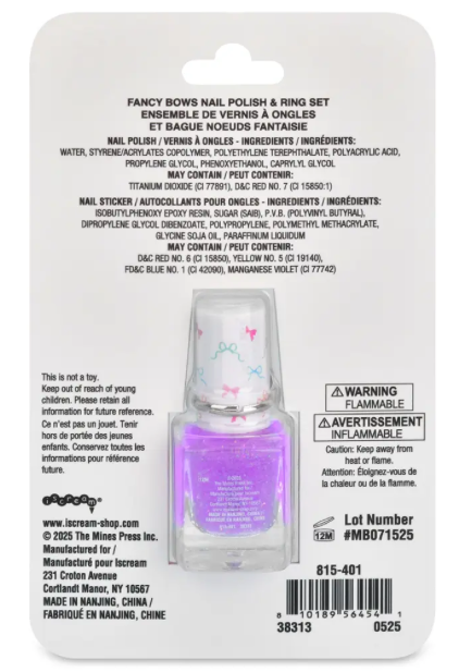 Fancy Bows Nail Polish & Ring Set from Anderson Parker