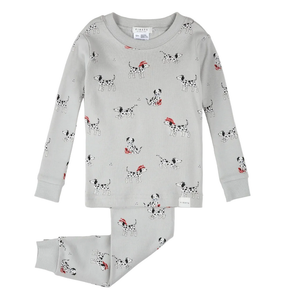 Firefighter Dalmatian Print on Light Grey Infant PJ from Anderson Parker