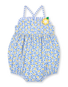 Floral Bubble Swimsuit with Flower - Blue & Yellow from Anderson Parker