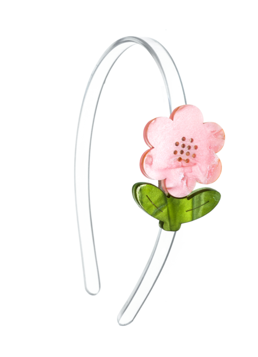 Flower Pink Pearlized Headband from Anderson Parker