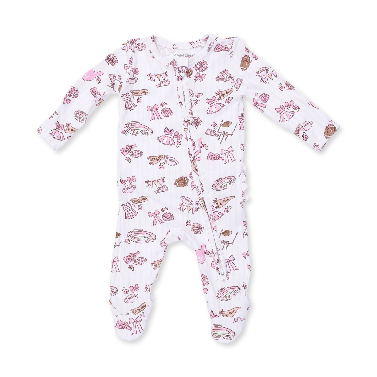 Football Cheer Nursery - 2 Way Ruffle Back Zipper Footie from Anderson Parker