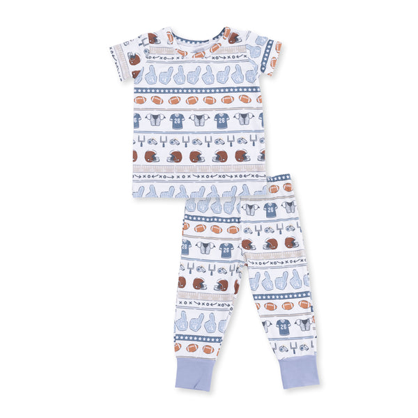 Football Stripe - Short Sleeve Loungewear Set from Anderson Parker