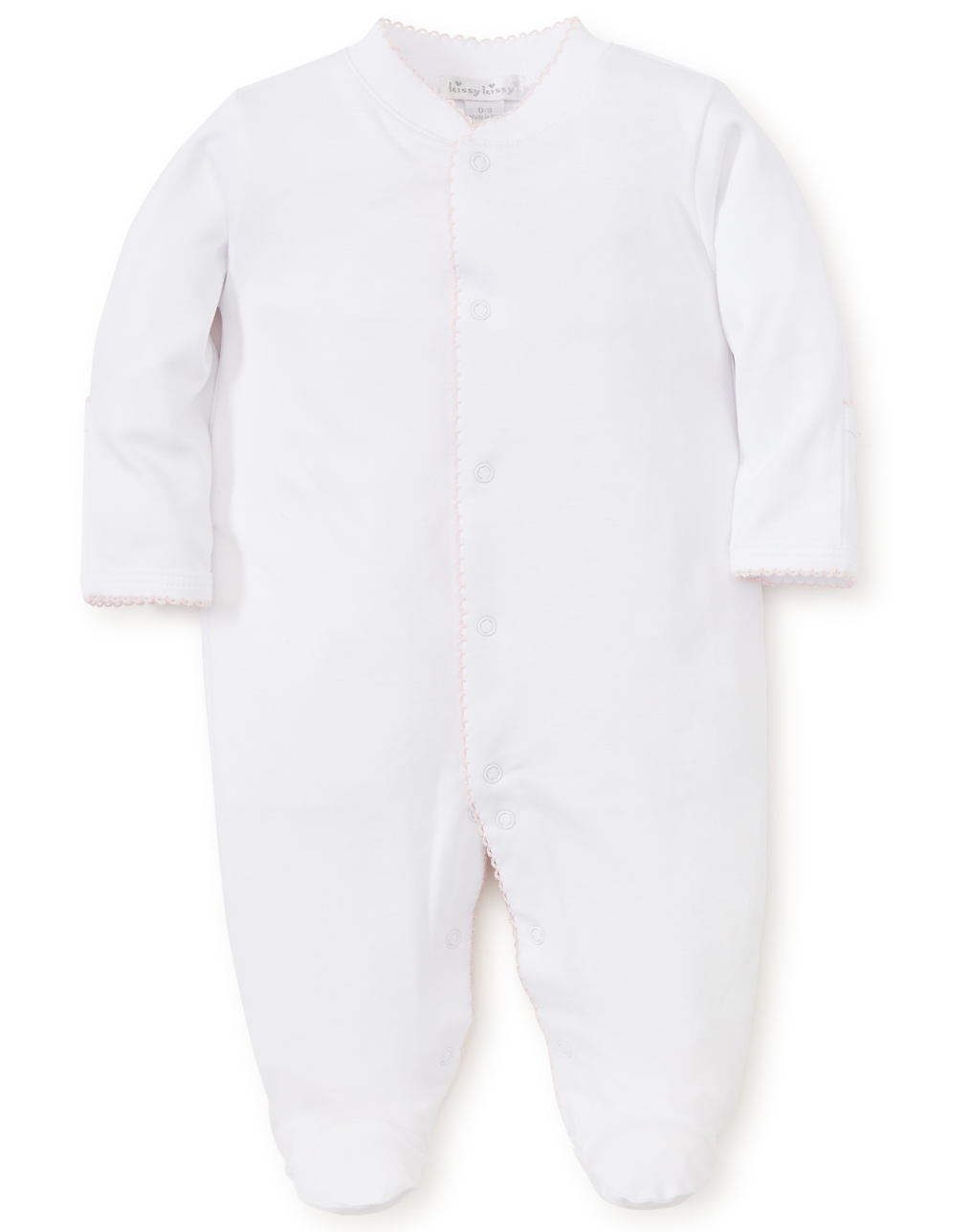 Footie - White w/ Pink Trim from Anderson Parker