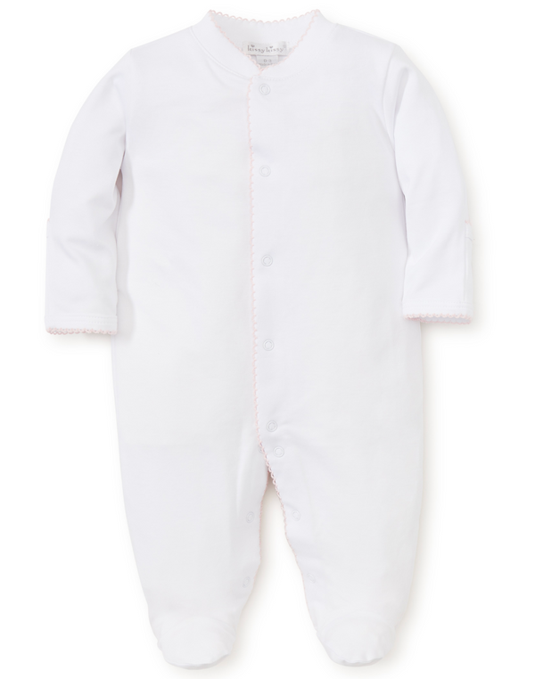Footie - White w/ Pink Trim from Anderson Parker