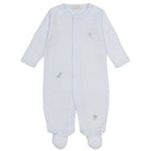 Footie w/ Hand Embroidery - Light Blue Jungle from Anderson Parker