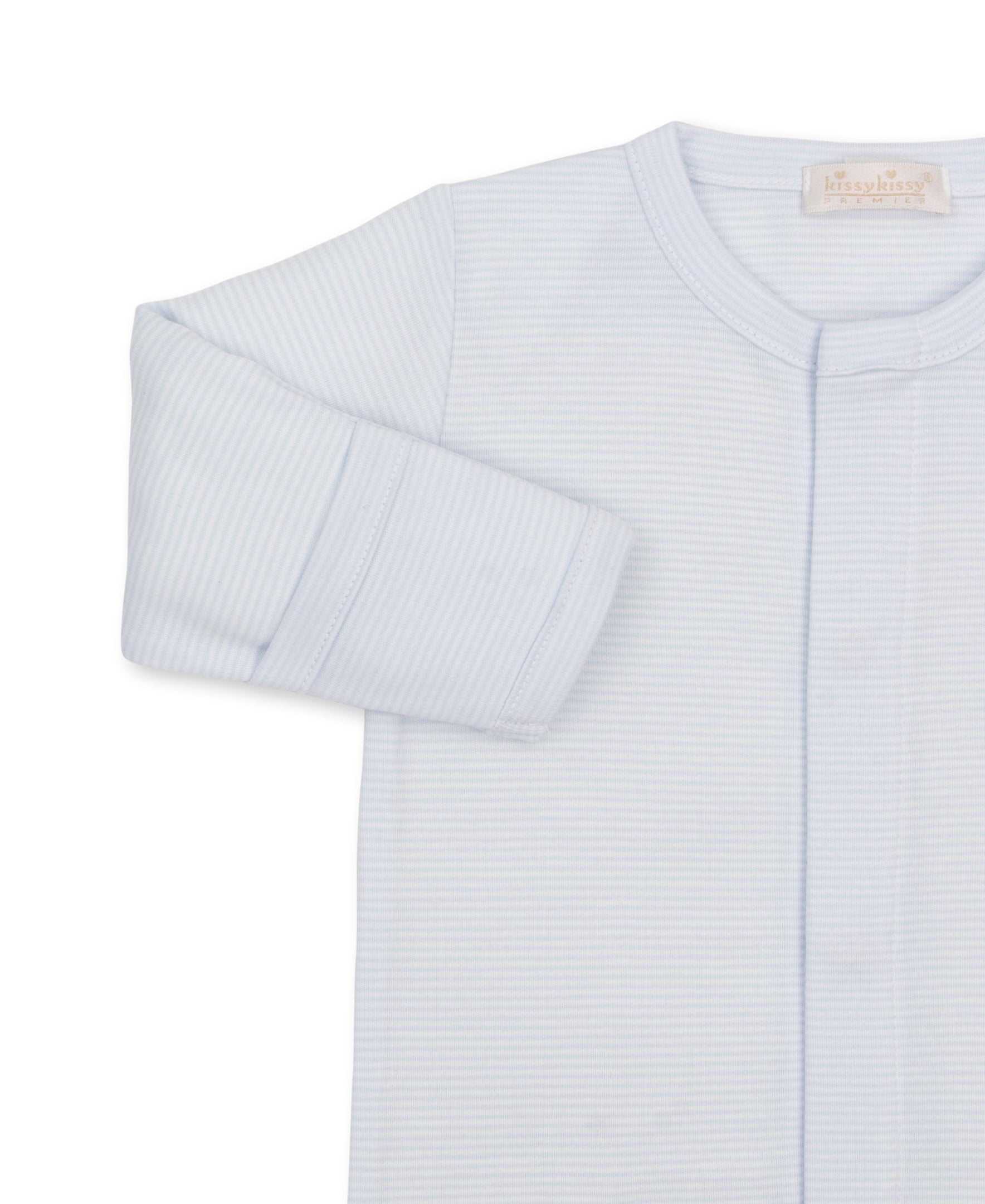 Footie w/ Hand Embroidery - Light Blue Jungle from Anderson Parker