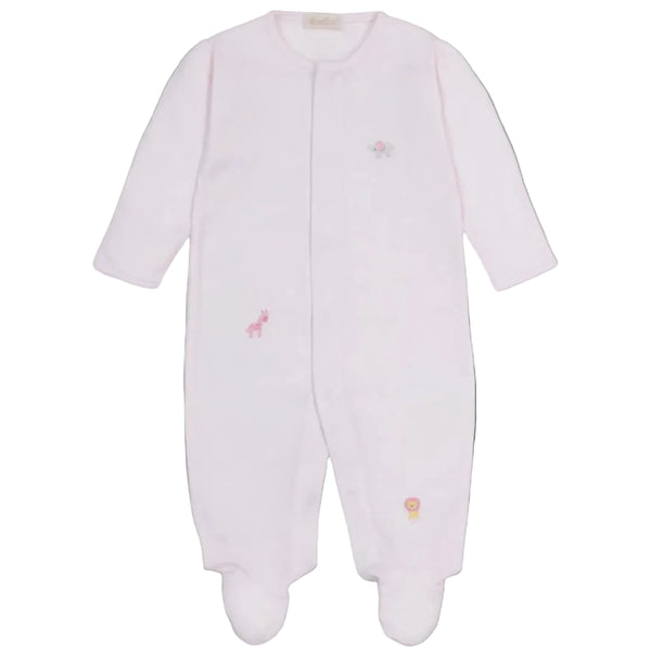 Footie w/ Hand Embroidery - Pink Jungle from Anderson Parker