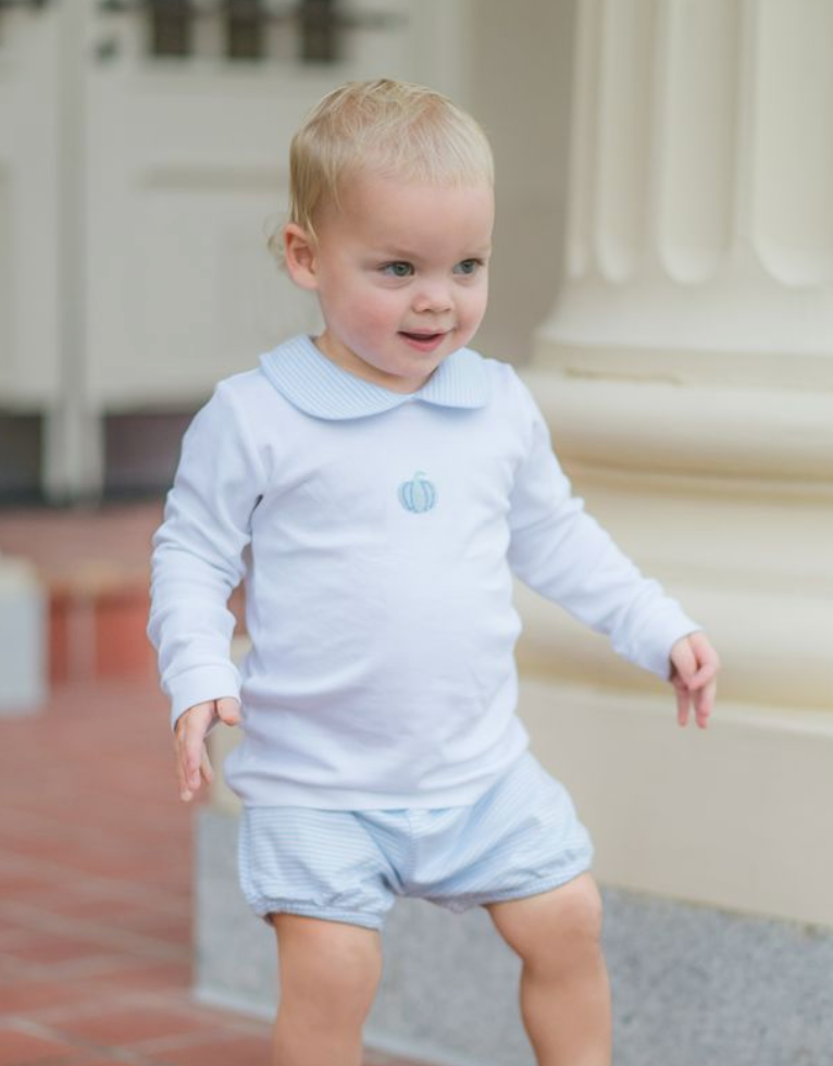 French Knot Pumpkin Bloomer Set - Blue from Anderson Parker