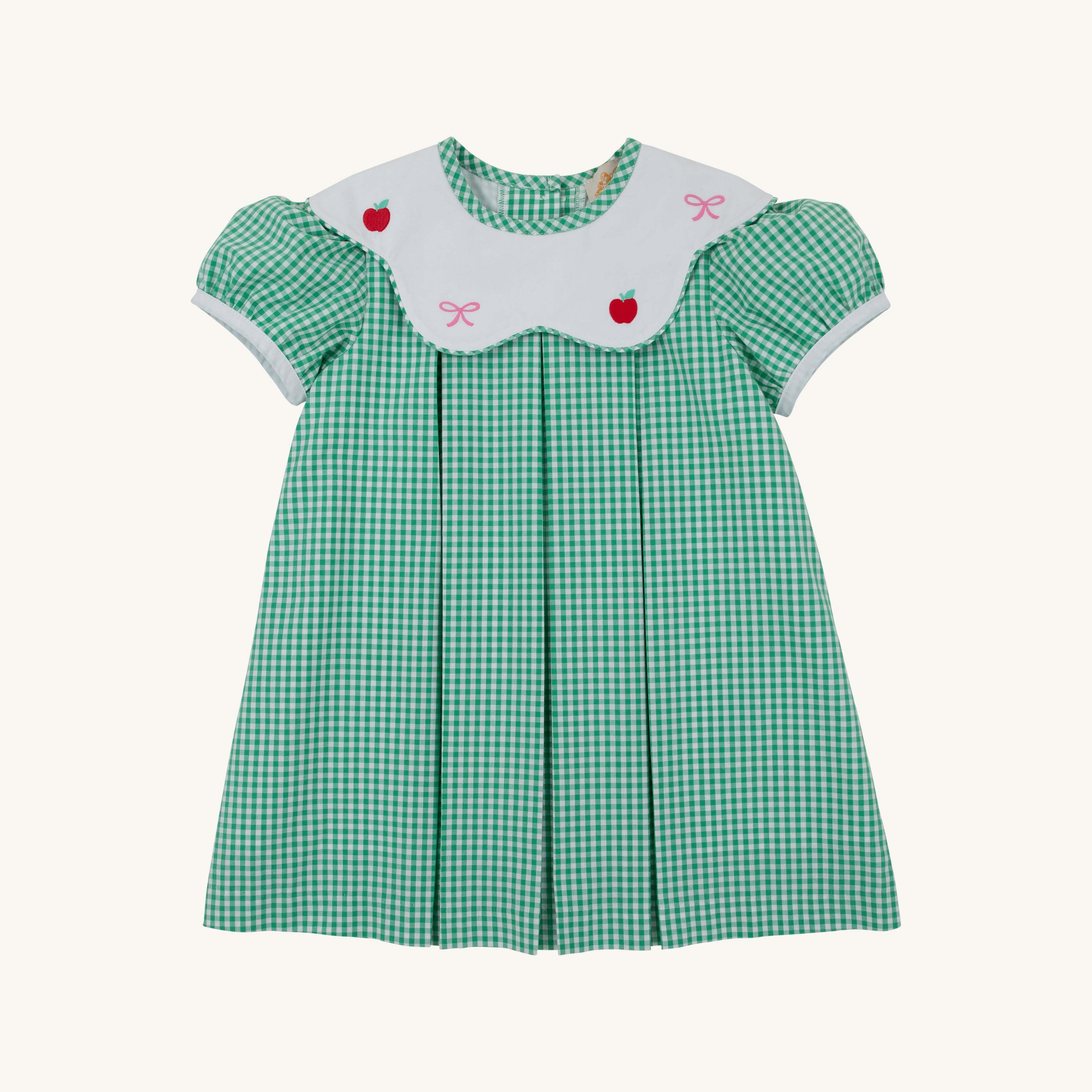 Frenchy Frock - Gibson Island Green Mini Gingham/Worth Ave White/Apples and Bows from Anderson Parker