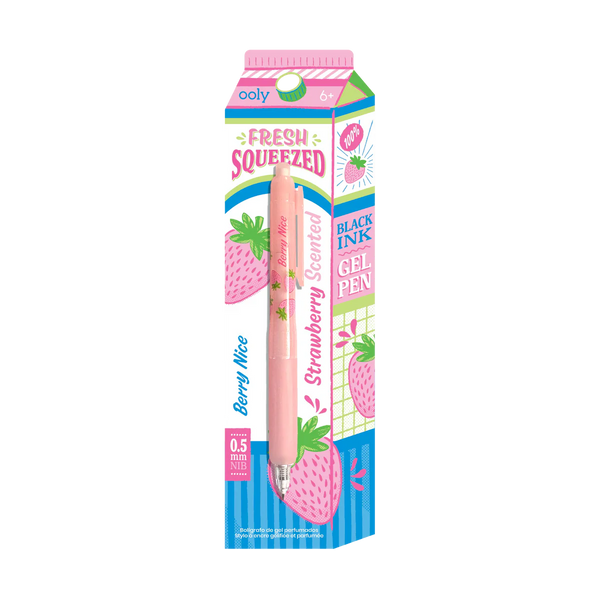Fresh Squeezed Fruit Scented Gel Pen - Black Ink - Strawberry from Anderson Parker