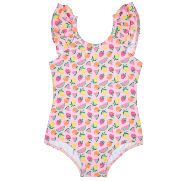 Fruit Print Swimsuit With Ruffles from Anderson Parker