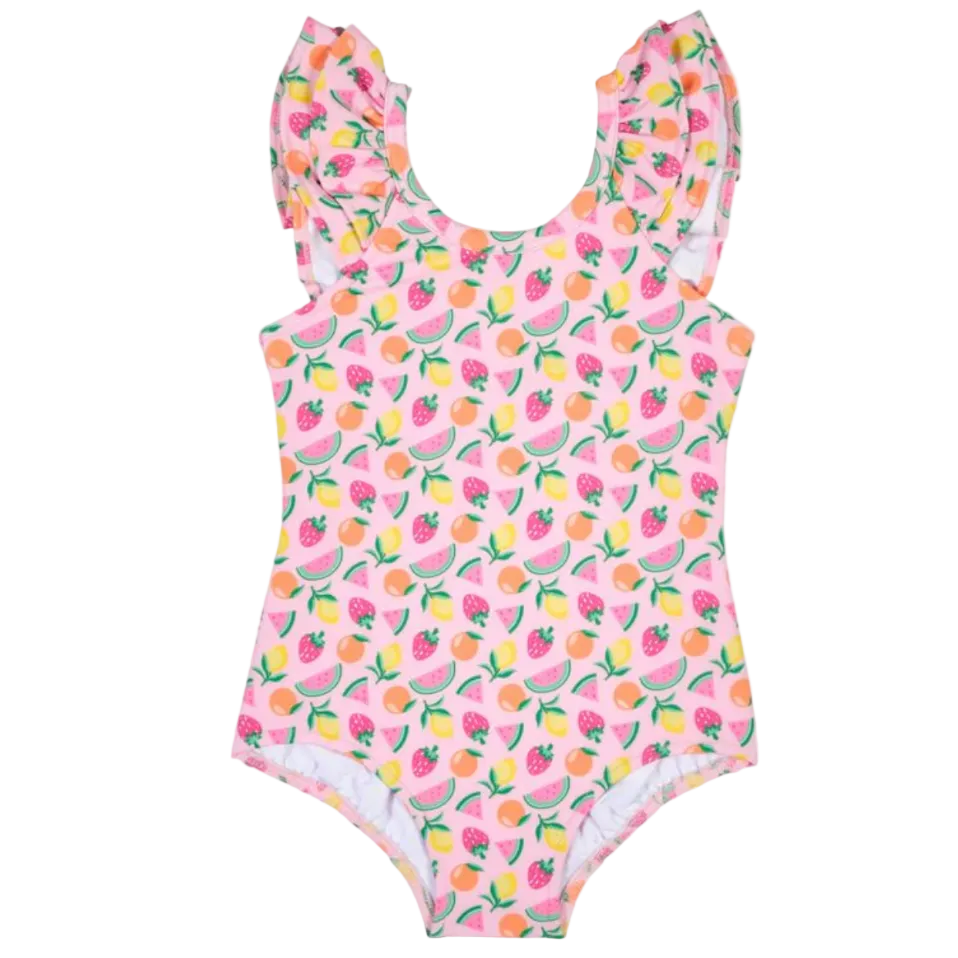 Fruit Print Swimsuit With Ruffles from Anderson Parker