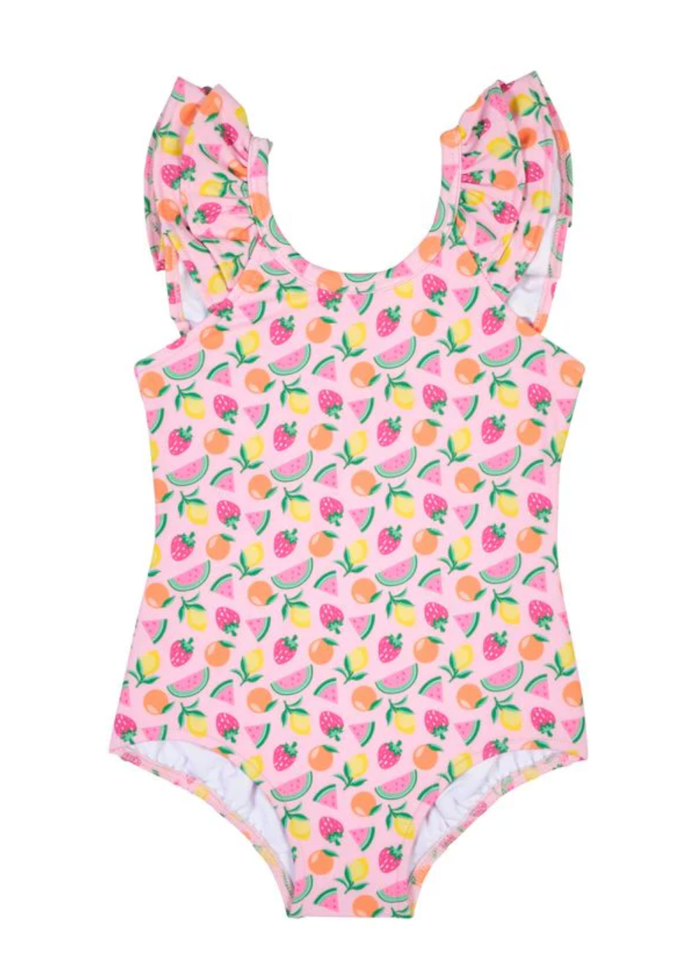 Fruit Print Swimsuit With Ruffles from Anderson Parker