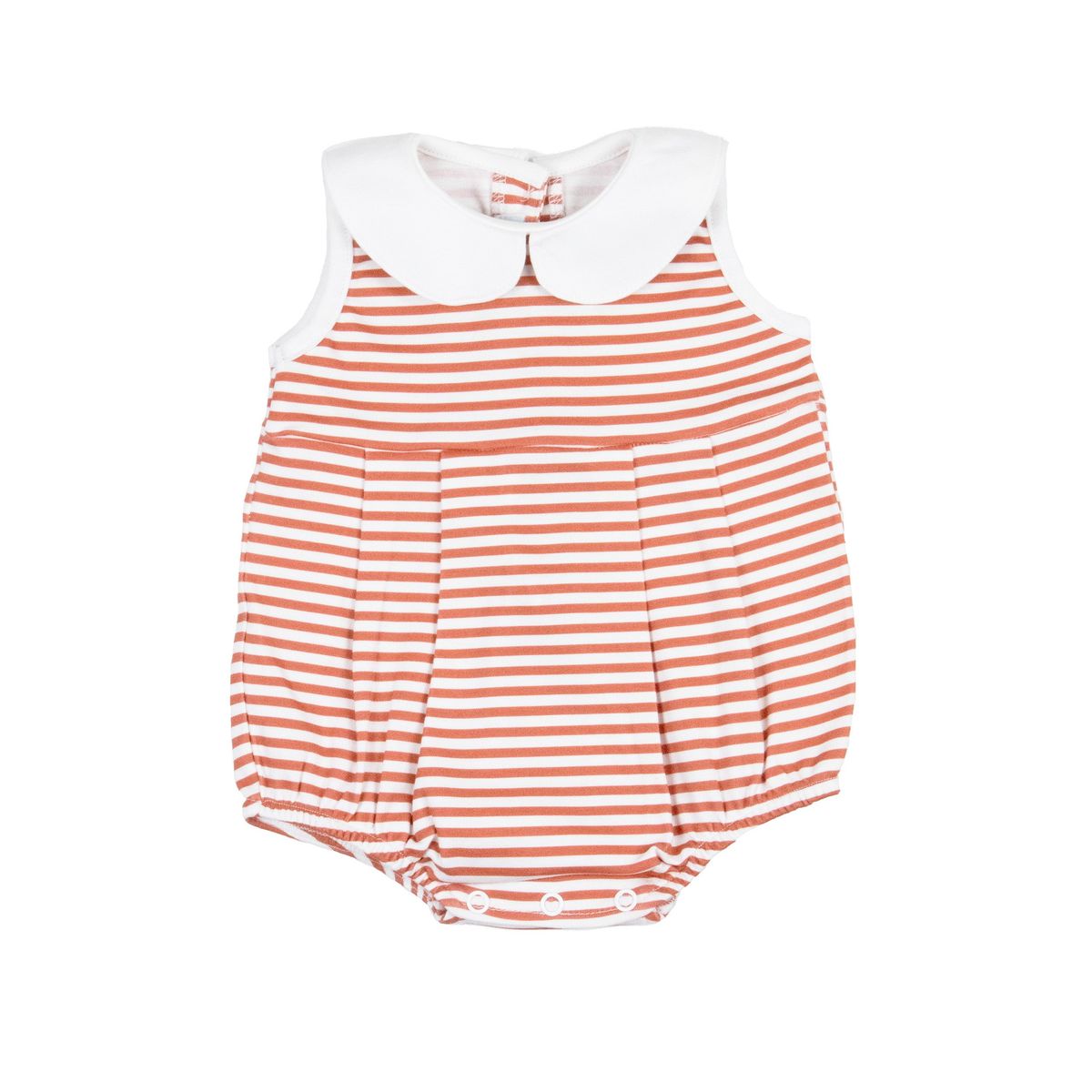 Game Day Striped Bubble Romper - Burnt Orange from Anderson Parker