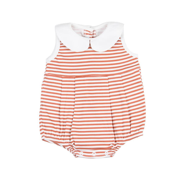 Game Day Striped Bubble Romper - Burnt Orange from Anderson Parker