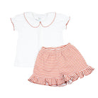 Game Day Striped Girls Short Set - Burnt Orange from Anderson Parker