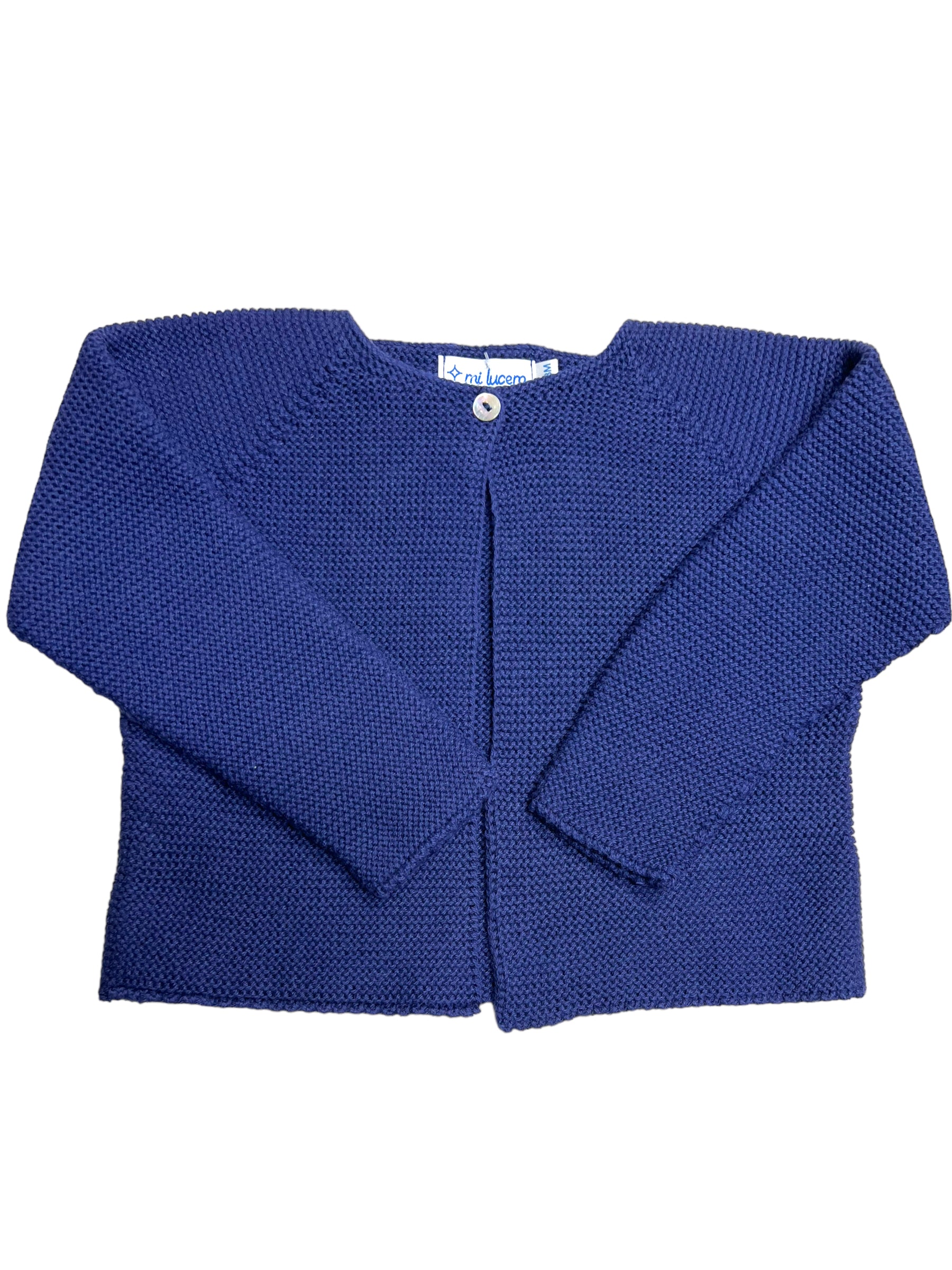 Garter Stitch Cardigan One Button - Navy from Anderson Parker
