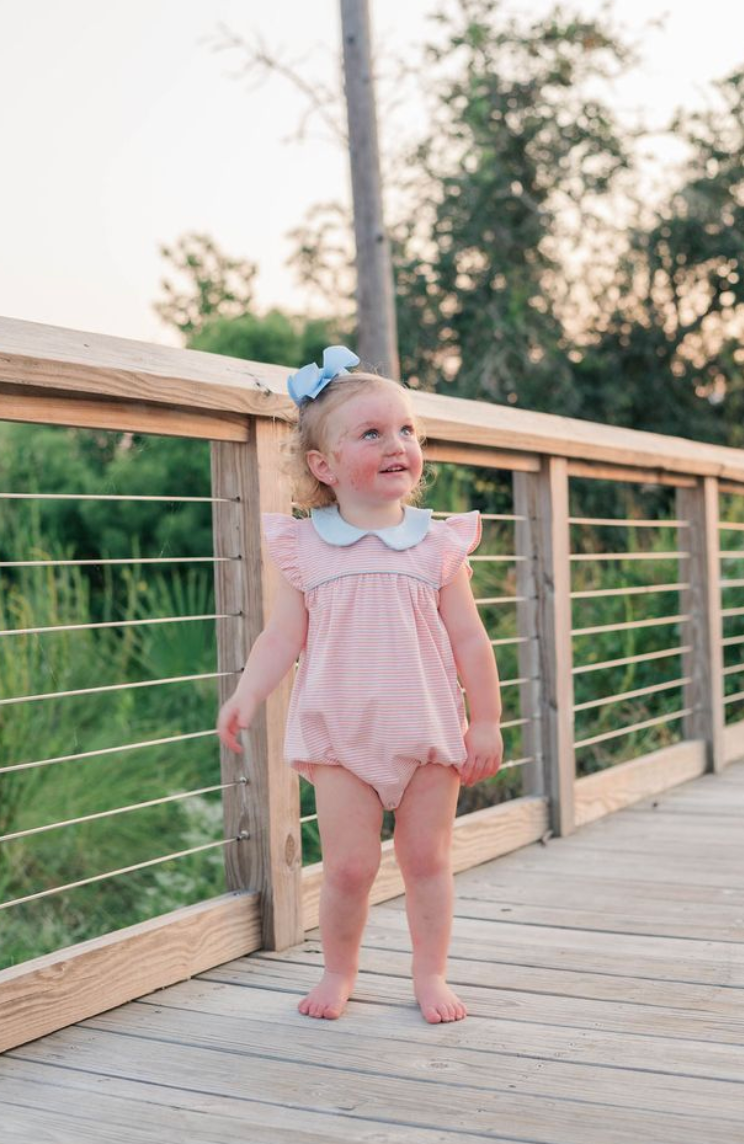 Genevieve Bubble - Coral Stripe/Light Blue from Anderson Parker