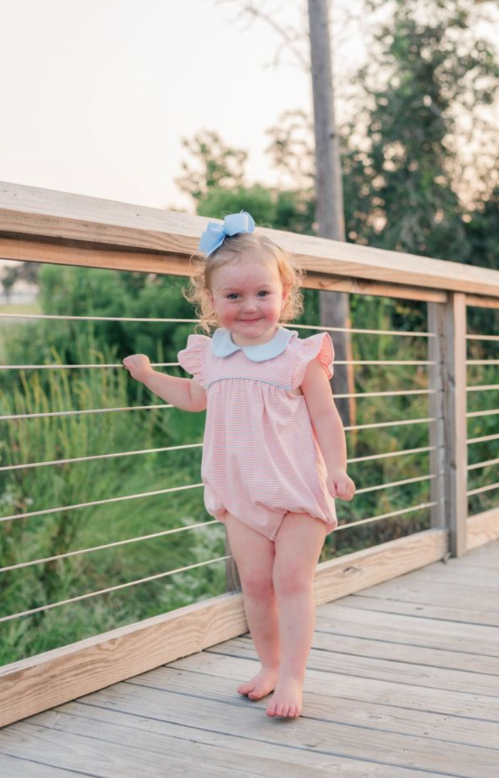 Genevieve Bubble - Coral Stripe/Light Blue from Anderson Parker