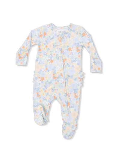 Georgia Floral - 2 Way Ruffle Back Zipper Footie from Anderson Parker