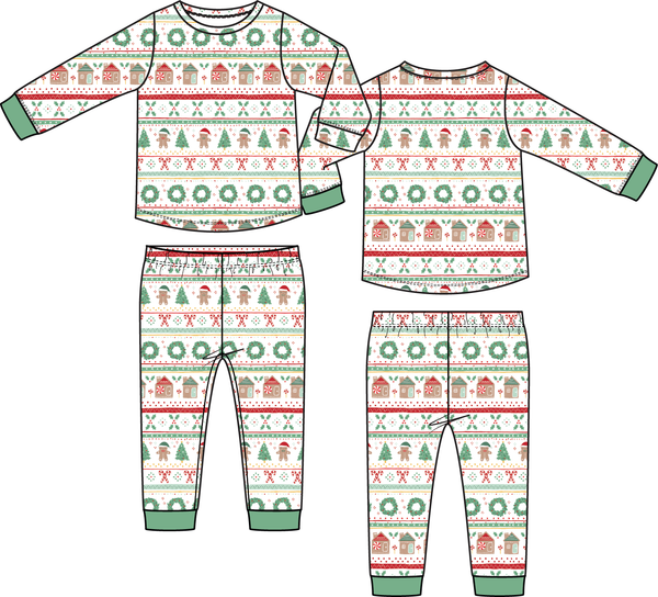 Gingerbread Fair Isle Uni - Long Sleeve Loungewear Set from Anderson Parker
