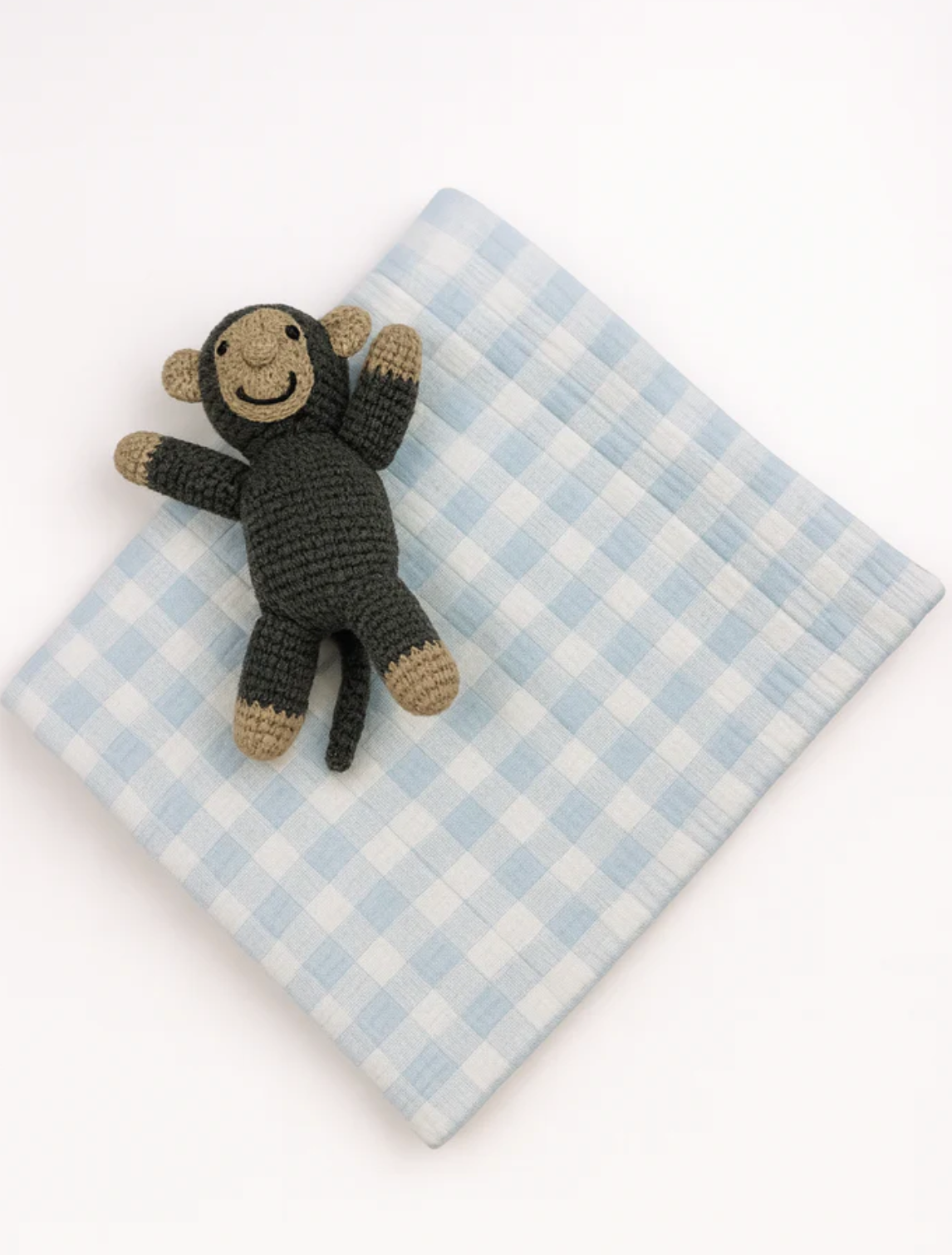 Gingham Check Baby Blanket - Blue from Anderson Parker
