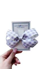 Gingham Scallop Via Bow - Lavender from Anderson Parker