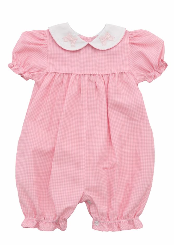 Girl Shortall Pink Check Bow from Anderson Parker