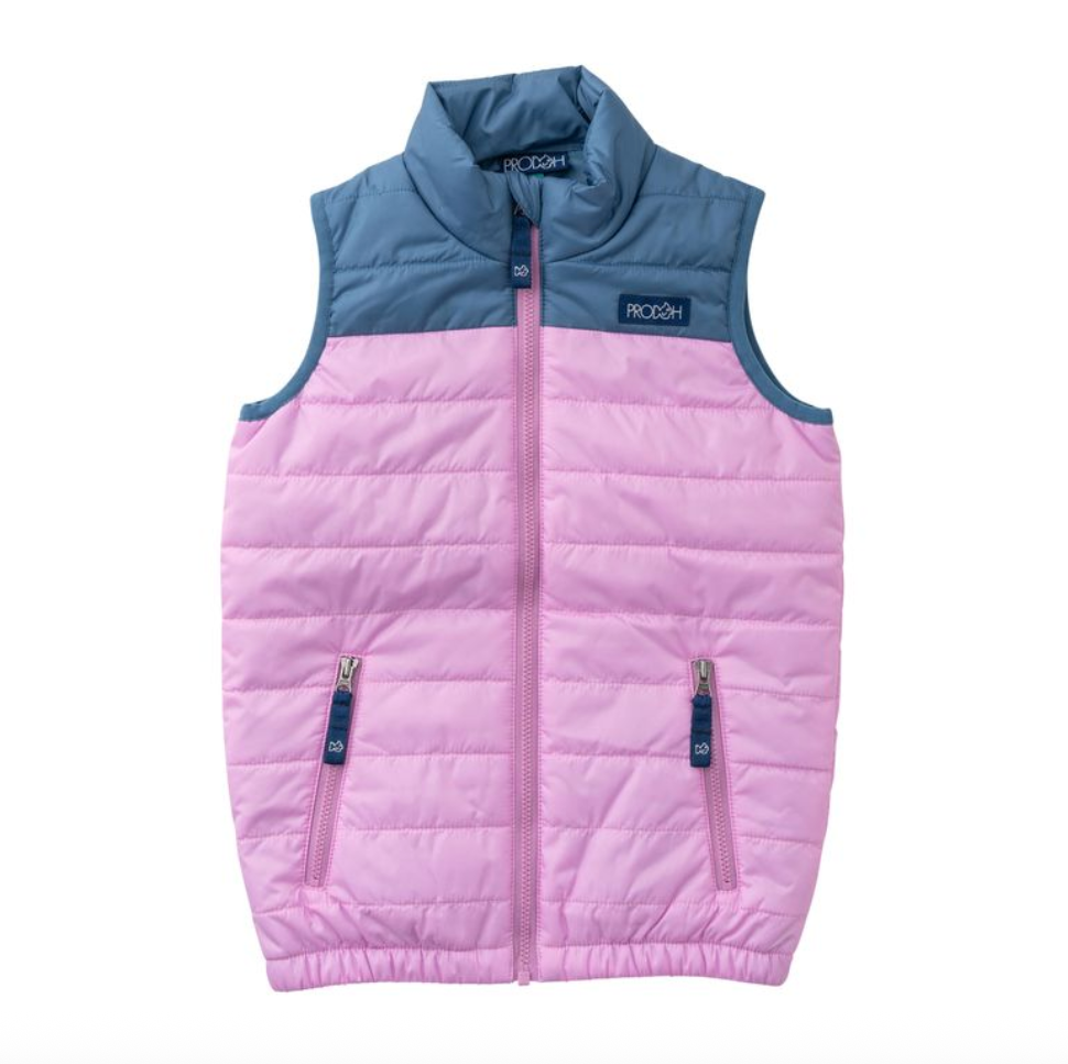 Girls Puffer Vest - Orchid Copen Blue Colorblock from Anderson Parker