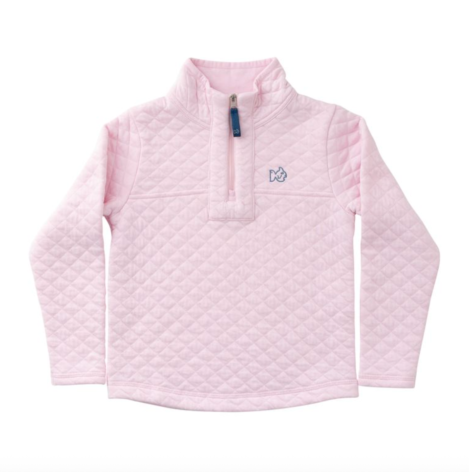 Girls Quilted Zip Pullover - Pink Tulle from Anderson Parker