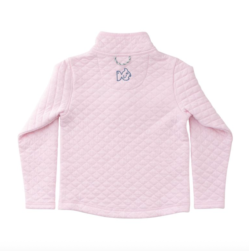 Girls Quilted Zip Pullover - Pink Tulle from Anderson Parker