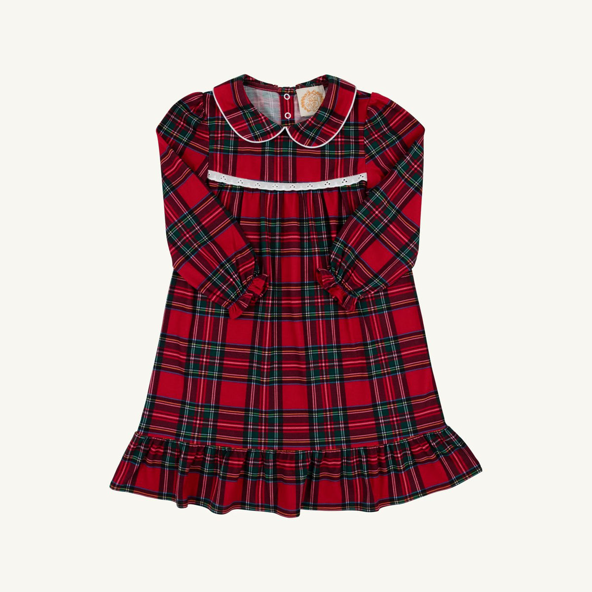 Goldie Locks Gown - Polyester Interlock - Society Prep Plaid/Worth Ave White from Anderson Parker
