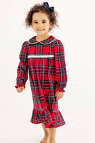 Goldie Locks Gown - Polyester Interlock - Society Prep Plaid/Worth Ave White from Anderson Parker