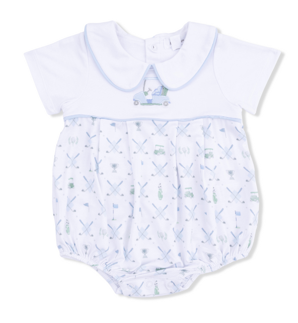 Golf Trellis Blue - Classic Box Pleat Bubble from Anderson Parker